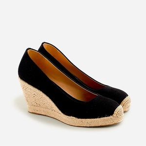 WORN ONCE- J Crew Seville Espadrille Wedges in Canvas